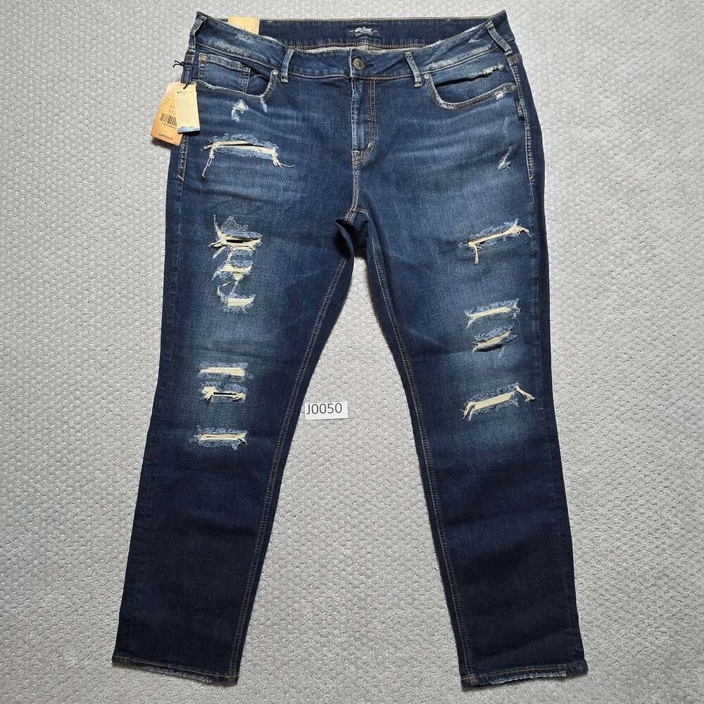 Silver Jeans Co. Suki Skinny Distressed Indigo Jeans Size 20L 29